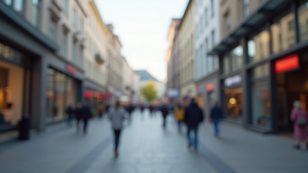 Mannheim Innenstadt mit modernen Geschäften und digitalen Zahlungssystemen