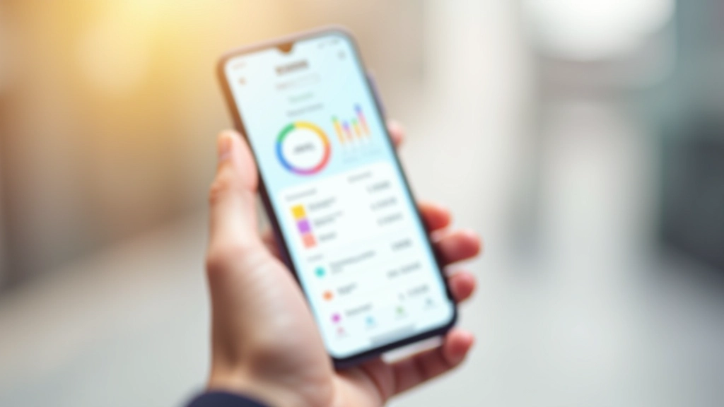 Moderne Finanz-App zeigt kategorisierte Ausgaben und Echtzeit-Tracking auf Smartphone-Bildschirm